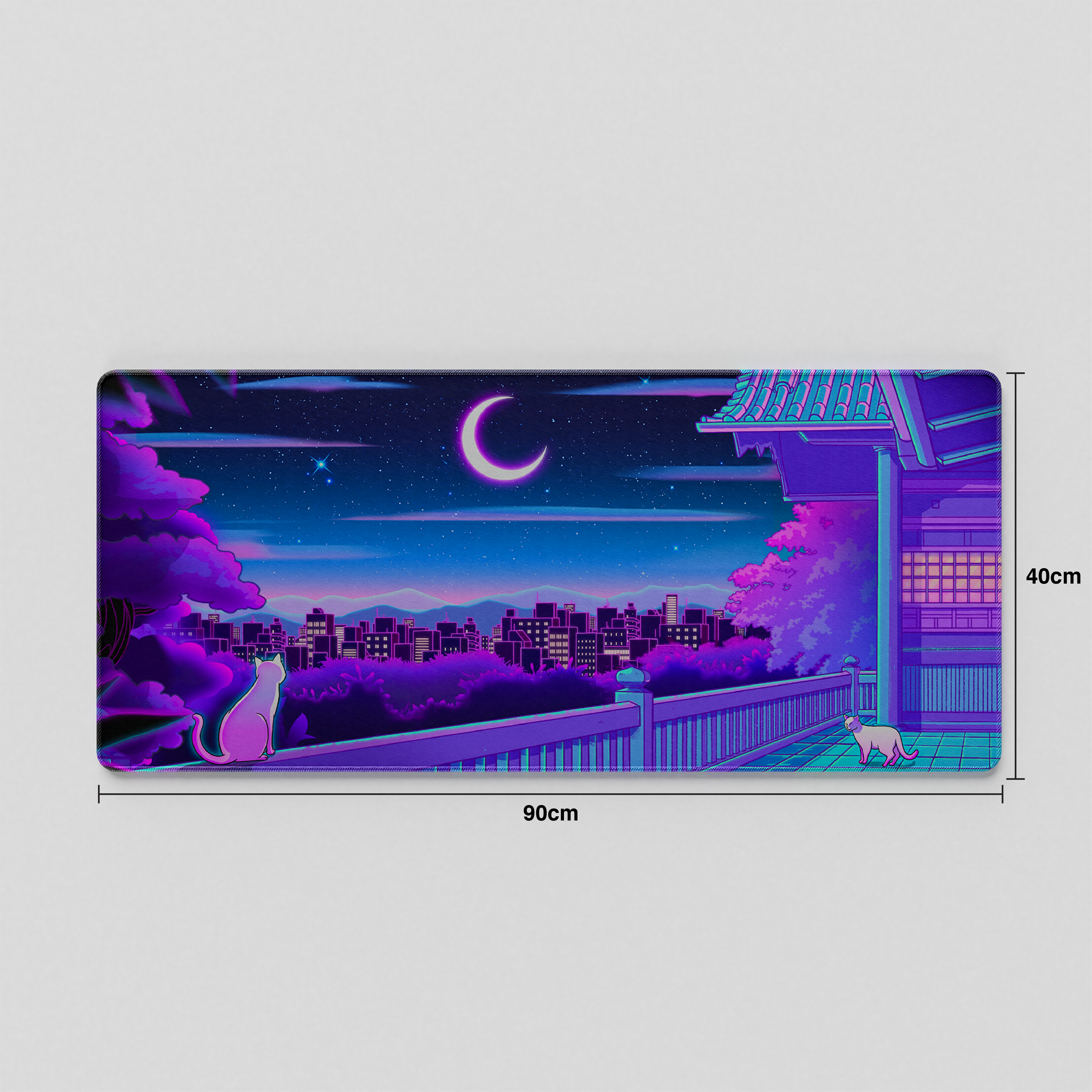 Thekapco x Elora | Night in the Neko City Deskmat & Wristrest